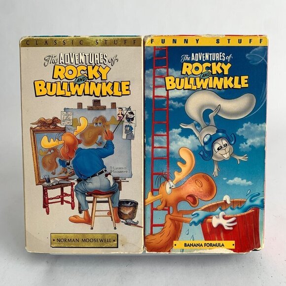 The Adventures of Rocky and Bullwinkle Vintage VHS Lot of 2 - Picture 1 of 2